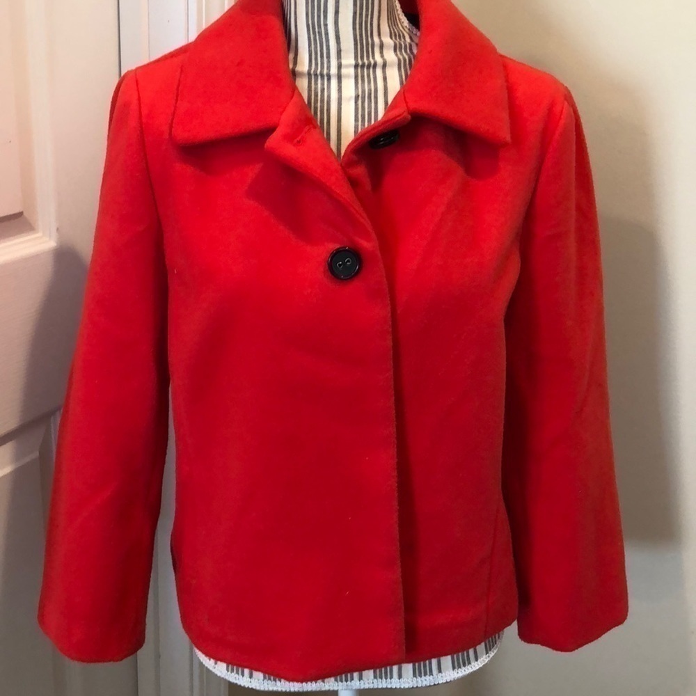Chicos Red Pea Coat Size 1